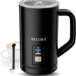 Secura Milk Frother, Electric Milk Steamer Stainless Steel, 8.4oz/250ml Automatic Hot and Cold Foam Maker and Milk Warmer for Latte, Macchiato (Black)