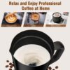Secura Milk Frother, Electric Milk Steamer Stainless Steel, 8.4oz/250ml Automatic Hot and Cold Foam Maker and Milk Warmer for Latte, Macchiato (Black)
