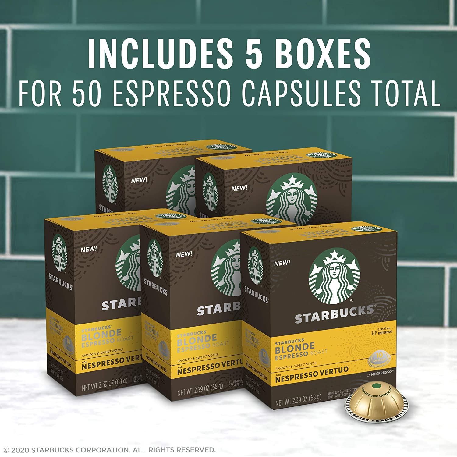 Starbucks By Nespresso vertuo line Pods Dark Roast Coffee Espresso