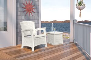 Suncast BMCC1800W Elements Resin Outdoor Lounge Chair With Storage