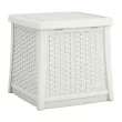 Suncast BMDB1310W Elements Resin Outdoor Side Table With Storage