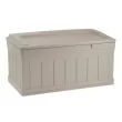 Suncast DB9750 129 Gallon Large Waterproof Outdoor Storage Container for Patio Furniture, Pools Toys, Yard Tools Extended Deck Box