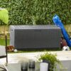Suncast DBW7300C 73 Gallon Medium Resin Wicker Indoor Outdoor Storage Box