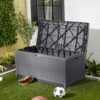 Suncast DBW7300C 73 Gallon Medium Resin Wicker Indoor Outdoor Storage Box