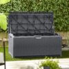Suncast DBW7300C 73 Gallon Medium Resin Wicker Indoor Outdoor Storage Box