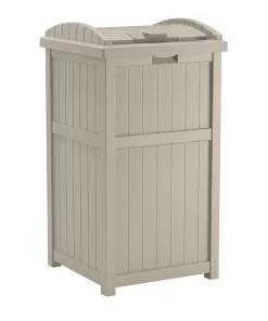 Suncast GH1732 33 Gallon Hideaway Trash Can for Patio