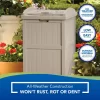 Suncast GH1732 33 Gallon Hideaway Trash Can for Patio - Resin Outdoor Trash with Lid - Use in Backyard, Deck, or Patio - Taupe