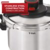 T-fal P45009 Clipso Stainless Steel Dishwasher Safe PTFE PFOA and Cadmium Free 12-PSI Pressure Cooker Cookware, 8-Quart, Silver