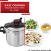 T-fal P45009 Clipso Stainless Steel Dishwasher Safe PTFE PFOA and Cadmium Free 12-PSI Pressure Cooker Cookware, 8-Quart, Silver