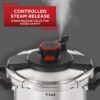 T-fal P45009 Clipso Stainless Steel Dishwasher Safe PTFE PFOA and Cadmium Free 12-PSI Pressure Cooker Cookware, 8-Quart, Silver