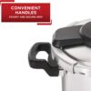 T-fal P45009 Clipso Stainless Steel Dishwasher Safe PTFE PFOA and Cadmium Free 12-PSI Pressure Cooker Cookware, 8-Quart, Silver