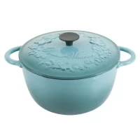 Bruntmor Enameled Cast Iron Dutch Oven Casserole Dish 6.5 Quart Large Loop,  16.45 lbs W, Round