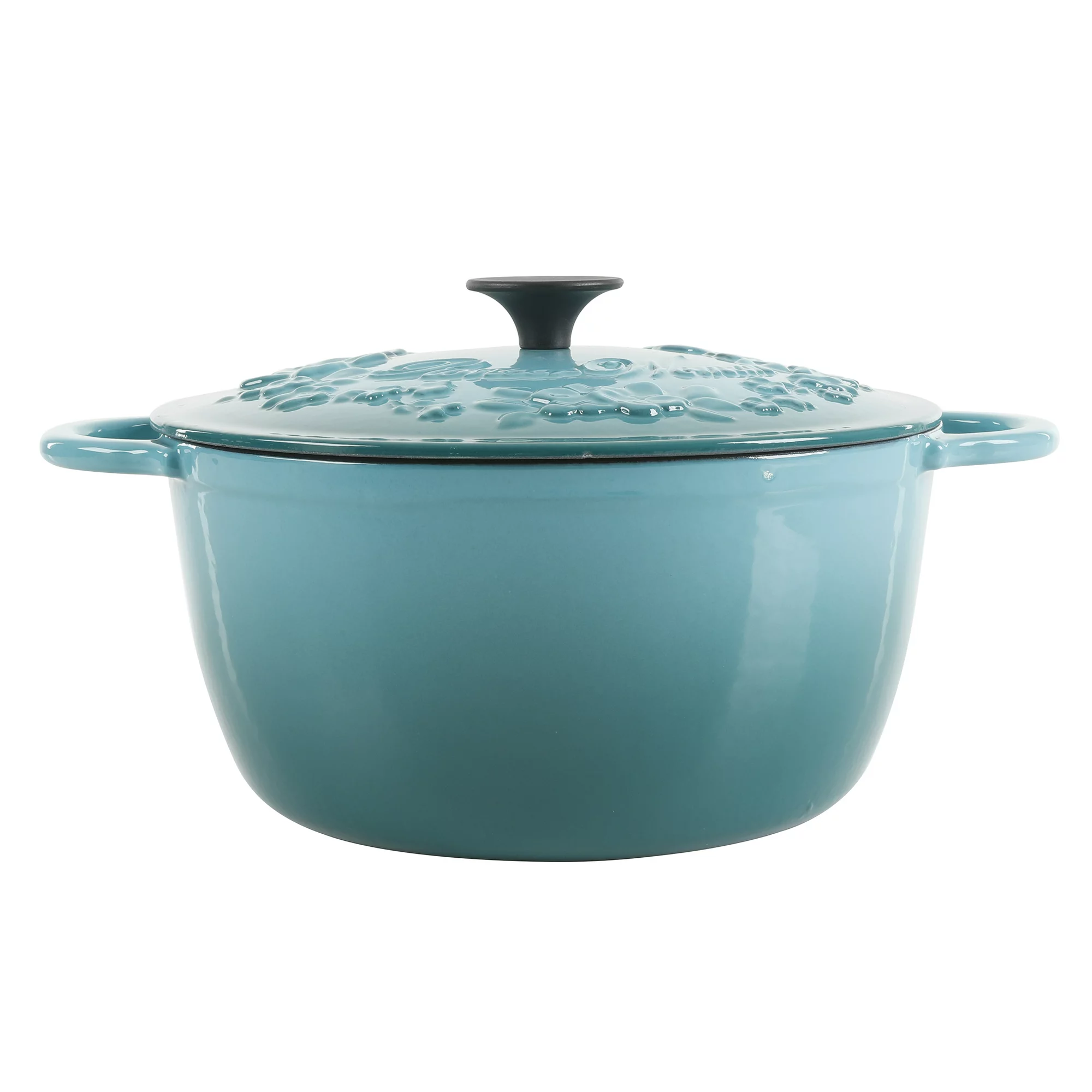 The Pioneer Woman Timeless Beauty Enamel on Cast Iron 6-Qt Dutch Oven,  Turquoise –