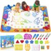 Toyk Water Doodle Mat - Kids Painting Writing Doodle Toy Mat - Color Doodle Drawing Mat Bring Magic Pens Educational Toys for Age 2 3 4 5 6 7 Year Old Girls Boys Age Toddler Gift