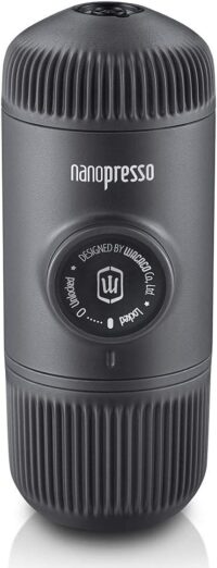 WACACO Nanopresso Portable Espresso Maker, Upgrade Version of Minipresso, 18 Bar Pressure, Extra Small Travel Coffee Maker, Manually Operated. Perfect for Kitchen and Office (Black)