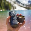 WACACO Nanopresso Portable Espresso Maker, Upgrade Version of Minipresso, 18 Bar Pressure, Extra Small Travel Coffee Maker, Manually Operated. Perfect for Kitchen and Office (Black)