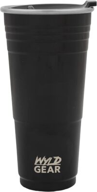 WYLD GEAR Wyld Cup - Stainless Steel, Vacuum Insulated Tumbler Party Cup with Lid - 32oz Black