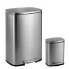 happimess HPM1006A Connor Rectangular 13 Gal. Stainless Steel Trash Can with Soft-Close Lid and Free Mini Trash Can