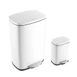 happimess HPM1006C Connor 13 Gal. White Rectangular Trash Can with Soft-Close Lid and Free Mini Trash Can