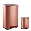 happimess HPM1006D Connor 13 Gal. Rose Gold Rectangular Trash Can with Soft-Close Lid and Free Mini Trash Can
