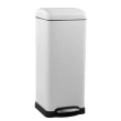 happimess HPM1007A Betty Retro 8-Gallon Step-Open Garbage Can with Soft Close Step, White