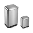 happimess HPM1008A Ashley 8 Gal. Rectangular Stinless Steel Trash Can with Soft-Close Lid and Mini Trash Can
