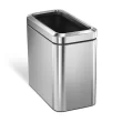 simplehuman CW1490 25 Liter 6.6 Gallon Slim Open Commercial Trash Can, Brushed Stainless Steel