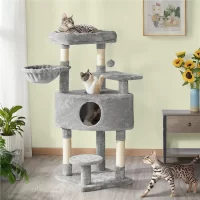 46" Burrowsville Cat Tree (Light Gray)