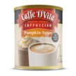 6 - 16 OZ CANISTERS CAFFE D'VITA PUMPKIN SPICE CAPPUCCINO MIX. THE HINT OF SPICE MAKES OUR PUMPKIN SPICE CAPPUCCINO TASTE LIKE A SLICE OF PUMPKIN PIE IN A MUG.