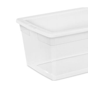 Sterilite 90-Quart Storage Box with Clear Base and White Lid (4 Pack)