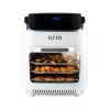 ARIA AAW-906 10Qt White Air Fryer Oven with Rotating Rotisserie, Dehydration and Recipe Book (White)