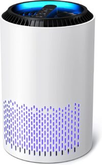 AROEVE Air Purifiers for Home, H13 HEPA Air Purifiers Air Cleaner For Smoke Pollen Dander Hair Smell Portable Air Purifier with Sleep Mode Speed Control For Bedroom Office Living Room, MK01- White