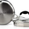AVACRAFT Tri-Ply Stainless Steel Saucepan with Glass Strainer Lid, Two Side Spouts, Ergonomic Handle, Multipurpose Sauce Pan with Lid, Sauce Pot, Cooking Pot (Tri-Ply Full Body, 1.5 Quart)