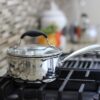 AVACRAFT Tri-Ply Stainless Steel Saucepan with Glass Strainer Lid, Two Side Spouts, Ergonomic Handle, Multipurpose Sauce Pan with Lid, Sauce Pot, Cooking Pot (Tri-Ply Full Body, 1.5 Quart)