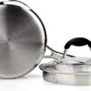 AVACRAFT Tri-Ply Stainless Steel Saucepan with Glass Strainer Lid, Two Side Spouts, Ergonomic Handle, Multipurpose Sauce Pan with Lid, Sauce Pot, Cooking Pot (Tri-Ply Full Body, 2.5 Quart)