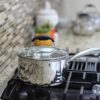 AVACRAFT Tri-Ply Stainless Steel Saucepan with Glass Strainer Lid, Two Side Spouts, Ergonomic Handle, Multipurpose Sauce Pan with Lid, Sauce Pot, Cooking Pot (Tri-Ply Full Body, 2.5 Quart)