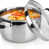 AVACRAFT Tri-Ply Stainless Steel Stockpot with Glass Strainer Lid, Side Spouts, 6 Quart Pot, Multipurpose Stock Pot, Sauce Pot (Tri-Ply Full Body, 6 QT)