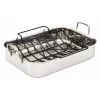 Anolon 30834 Triply Clad Stainless Steel Roaster / Roasting Pan with Rack - 17 Inch x 12.5 Inch, Silver