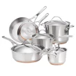 Anolon 75818 Nouvelle Stainless Steel Cookware Pots and Pans Set, 10 Piece