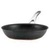 Anolon 77702 Nouvelle Copper Frying / Fry Pan / Skillet Set, 9.5 Inch Stainless Steel and 10.25 Inch Hard Anodized Nonstick