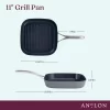 Anolon 81169 Allure Hard Anodized Nonstick Deep Square Griddle Pan/Grill, 11 Inch, Dark Gray