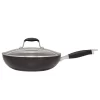 Anolon 82031 Advanced Hard Anodized Nonstick Frying Pan/ Fry Pan/ Saute Pan/ All Purpose Pan with Lid - 12 Inch, Gray