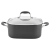 Anolon 83863 Advanced Hard Anodized Nonstick Casserole Dish/Casserole Pan with Lid - 7 Quart, Graphite Gray