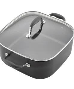 Anolon 83863 Advanced Hard Anodized Nonstick Casserole Dish/Casserole Pan with Lid - 7 Quart, Graphite Gray