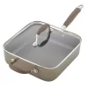 Anolon 83866 Advanced Hard Anodized Nonstick Saute Square Fry Pan with Helper Handle, 4 Quart, Bronze Brown