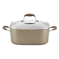 Anolon 83867 Advanced Hard Anodized Nonstick Casserole Dish/Casserole Pan with Lid - 7 Quart, Bronze Brown