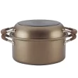 Anolon 83868 Advanced Hard Anodized Nonstick Stockpot / Dutch Oven with Frying / Skillet Pan - 5 Quart and 11 Inch, Bronze Brown