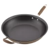 Anolon 84121 Advanced Hard Anodized Nonstick Frying Pan / Fry Pan / Hard Anodized Skillet with Helper Handle - 14 Inch, Brown Bronze