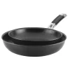 Anolon 87539 Smart Stack Hard Anodized Nonstick Frying Pan Set / Fry Pan Set / Hard Anodized Skillet Set - 10 Inch and 12 Inch, Black