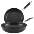 Anolon 87539 Smart Stack Hard Anodized Nonstick Frying Pan Set / Fry Pan Set / Hard Anodized Skillet Set - 10 Inch and 12 Inch, Black